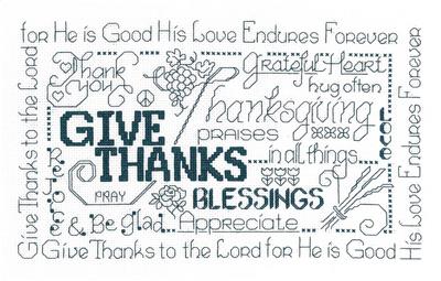click here to view larger image of Let's Be Thankful (counted cross stitch kit)