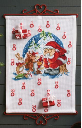 Santa Becomes Gifts Bellpull - Advent Calendar