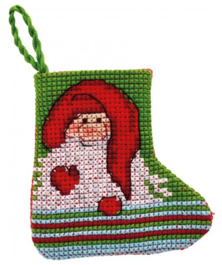 click here to view larger image of Pixie with Stripes Ornament (counted cross stitch kit)