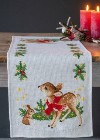 Little Deer with Bunny Table Runner