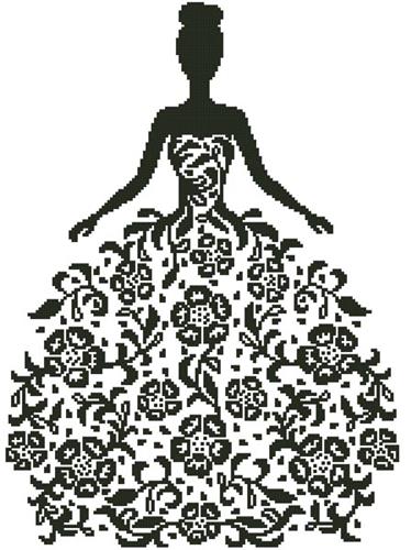 Woman Silhouette with Flowers