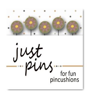 Just Pins - Just Pink Daisies on Green