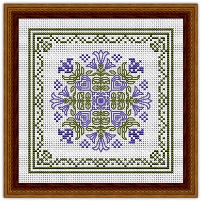 July Hearts Square with Bellflowers