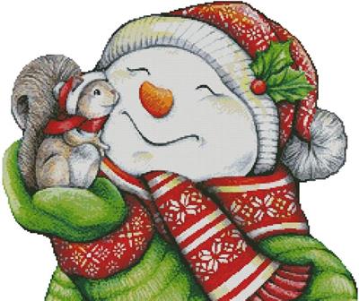 Snowman with Squirrel (no background)