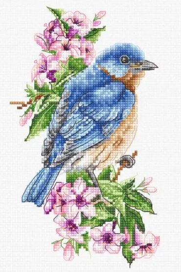 click here to view larger image of Blue Bird on the Branch (counted cross stitch kit)