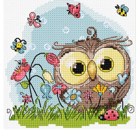 click here to view larger image of Happy Owl  (counted cross stitch kit)