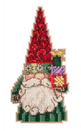 click here to view larger image of Gnome holding Gifts 2022 (counted cross stitch kit)