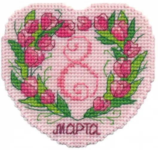 click here to view larger image of Magnet - By March 8th (counted cross stitch kit)