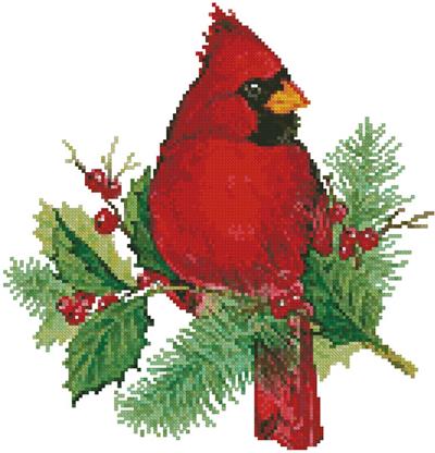 click here to view larger image of Mini Cardinal and Holly (chart)
