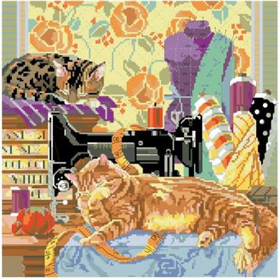Cats in the Sewing Room