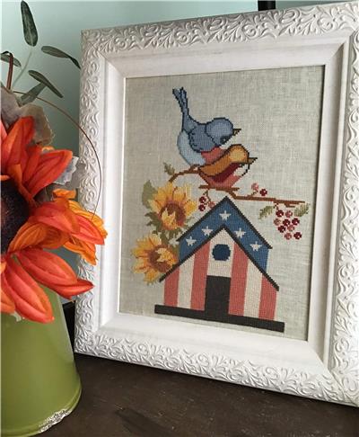 Birdhouse with Sunflowers