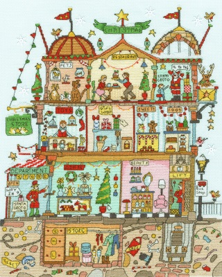 click here to view larger image of Cut Thru Christmas Department Store (counted cross stitch kit)