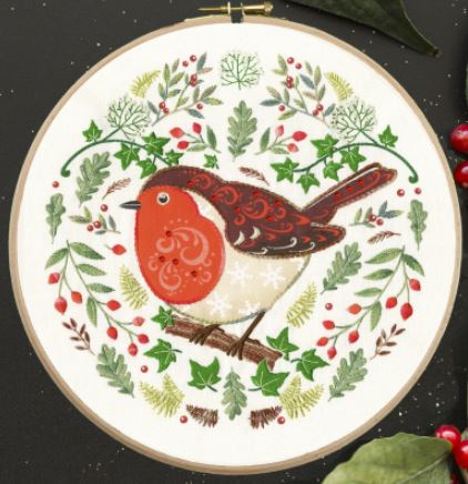click here to view larger image of Folk Robin (embroidery kit)