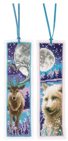 Wolf and Deer with Moon Bookmarks (Set of 2)
