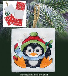 Christmas Pocket Ornament - Christmas Penguin