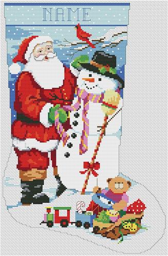 click here to view larger image of Santa and Snowman Stocking (chart)