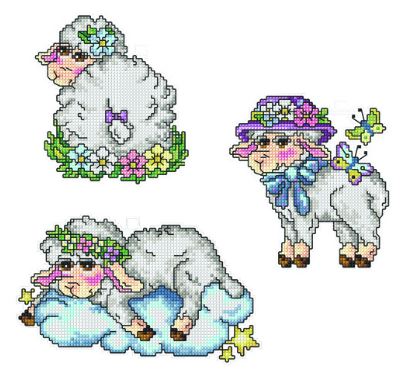 click here to view larger image of Sheeps - SA7687 (counted cross stitch kit)