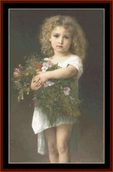 Child Holding Flowers - William Bouguereau