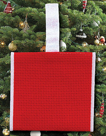 Banded Ornament -  14ct Red Aida w/White Trim