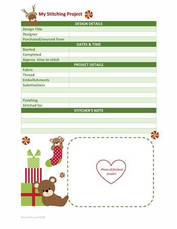 click here to view larger image of Cross Stitch Project Sheet - Xmas Bears (accessory)