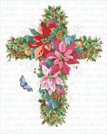 click here to view larger image of Winter Floral Cross (chart)