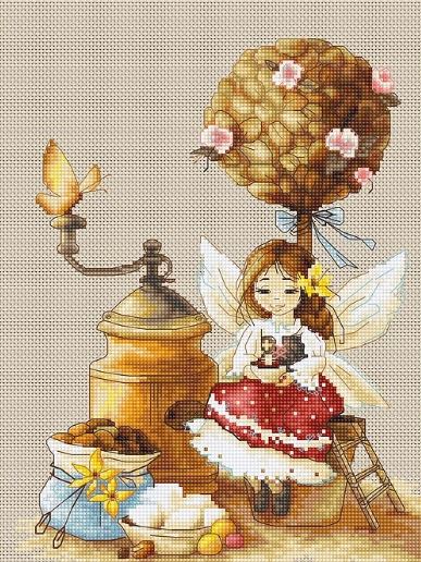 click here to view larger image of Coffee Fairy (counted cross stitch kit)