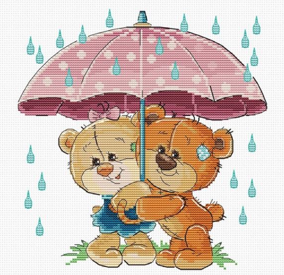 click here to view larger image of Under Umbrella (counted cross stitch kit)