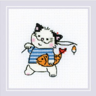click here to view larger image of Cat Crew Fisherman, The (counted cross stitch kit)