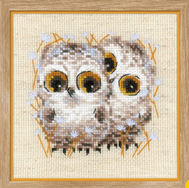 click here to view larger image of Little Owls (counted cross stitch kit)