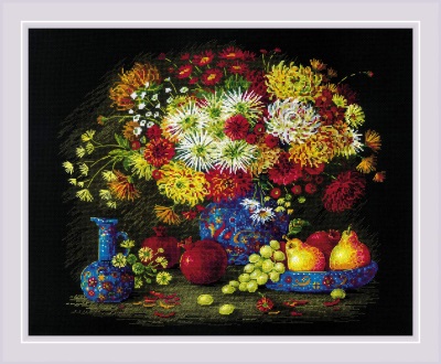click here to view larger image of Still Life with Chrysanthemums (counted cross stitch kit)