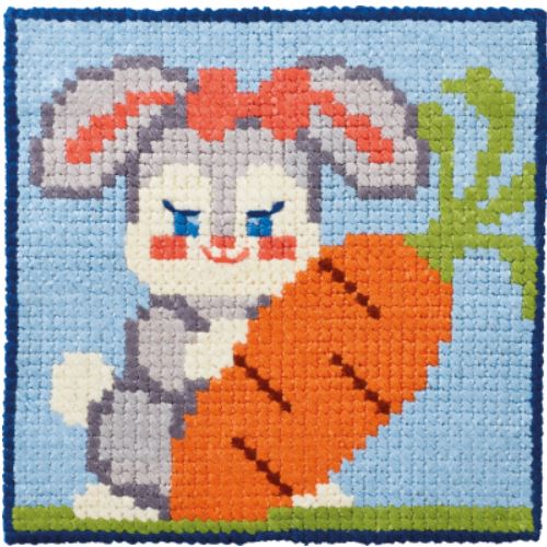 click here to view larger image of Childrens Kit - Rabbit (counted cross stitch kit)