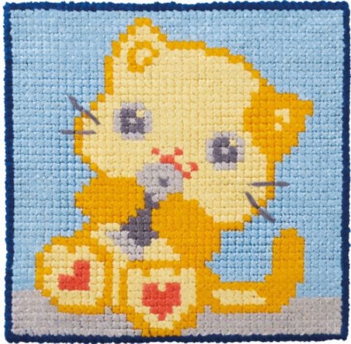 click here to view larger image of Childrens Kit - Cat (counted cross stitch kit)