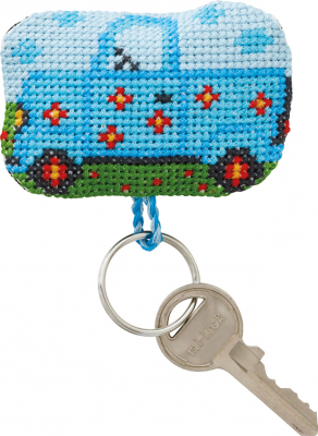 click here to view larger image of Key Ring - Flatbed Truck (counted cross stitch kit)