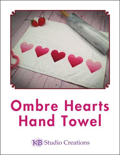 Ombre Hearts Hand Towel