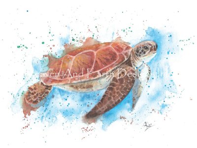 Colour Splash Sea Turtle - Joanne Rowland