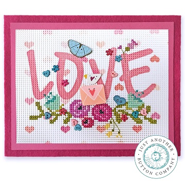 click here to view larger image of Hearts and FLowers Perforated Paper Kit (counted cross stitch kit)