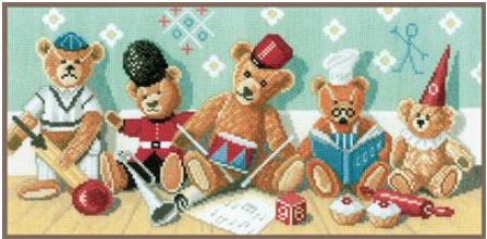 click here to view larger image of Teddy Bears (14ct) (counted cross stitch kit)