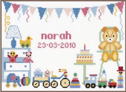 click here to view larger image of First Birthday - 27ct (counted cross stitch kit)