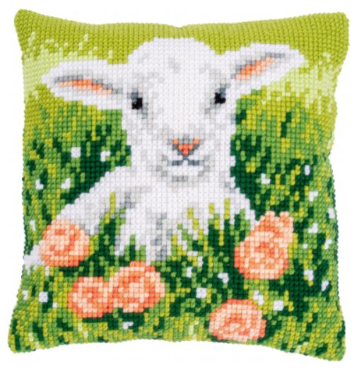 Lamb Among Flowers Cushion