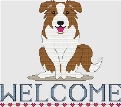 Border Collie - Welcome (Red)
