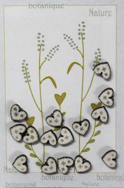 15 Cream Hearts Buttons