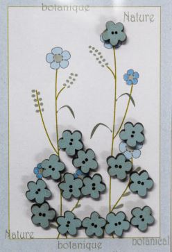15 Blue Flowers Buttons