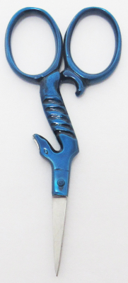 Seahorse Scissors Blue Handles 3.5"