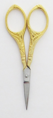 Double Peacock Design Scissors Gold Handles 3.5"