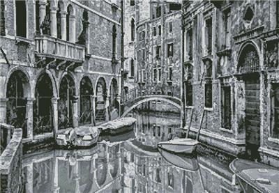 Venice Canal Black and White 
