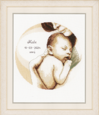 click here to view larger image of Mom and Baby Birth Announcement (counted cross stitch kit)