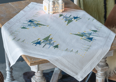 click here to view larger image of Modern Pine Tablecloth - Embroidery (embroidery kit)