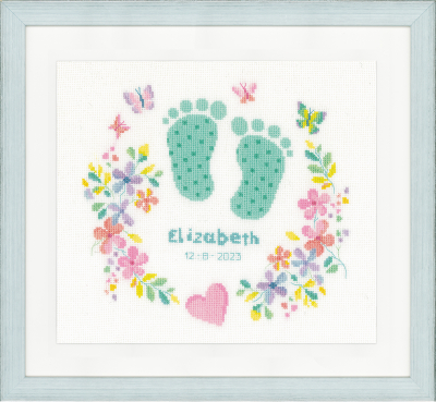 click here to view larger image of Baby Feet Birth Announcement (counted cross stitch kit)