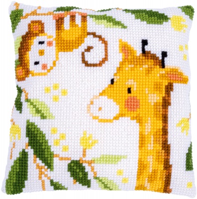 click here to view larger image of Jungle Animal Cushion  (needlepoint kit)