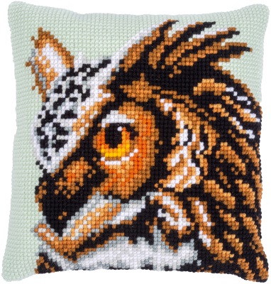 click here to view larger image of Owl Cushion (needlepoint kit)
